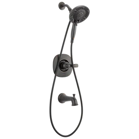 Nura Venetian Bronze Tub & Shower Faucet with In2ition Hand Shower