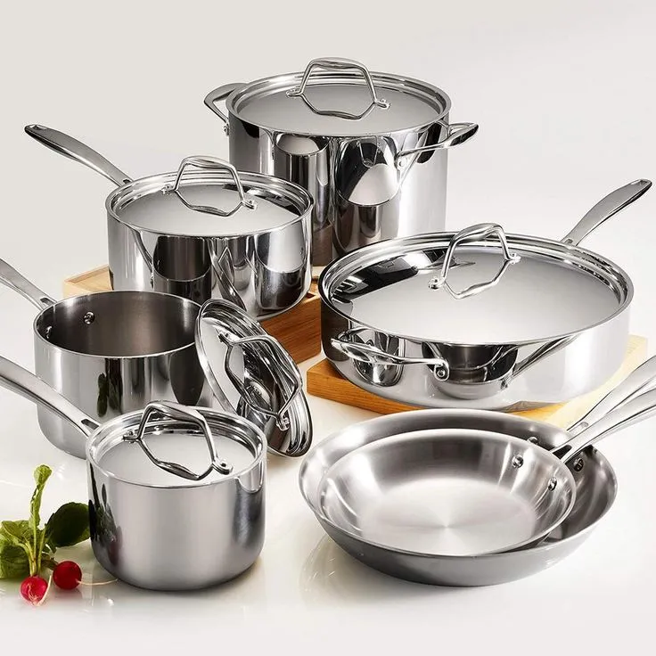 Gourmet Tri-Ply Clad 10-Piece Stainless Steel Cookware Set, photo 4 of 11