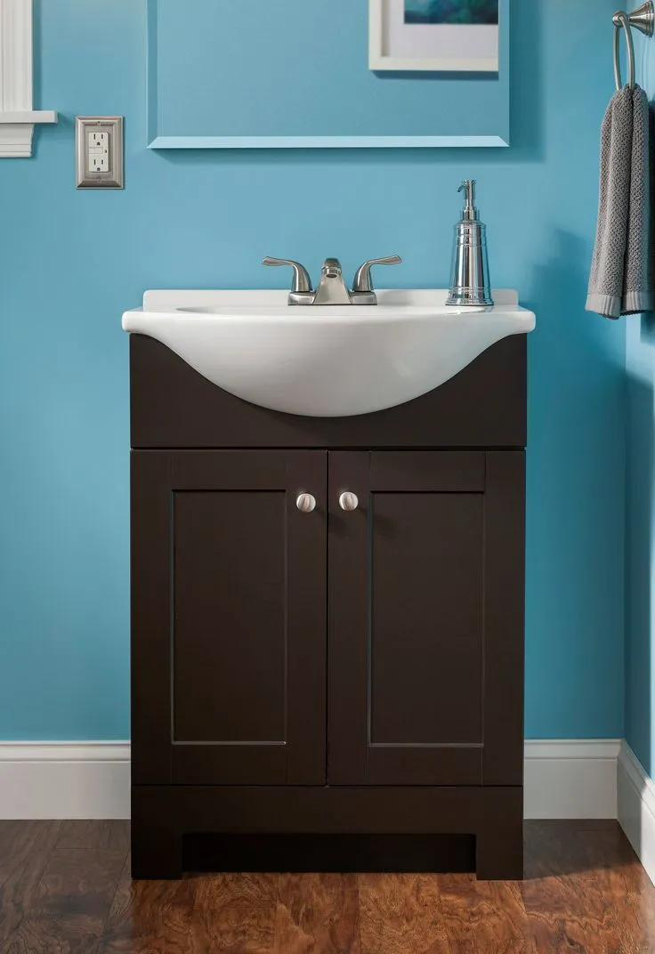 Style Selections Euro 24-in White Single Sink Bathroom Vanity with White Cultured Marble Top, photo 2 of 10