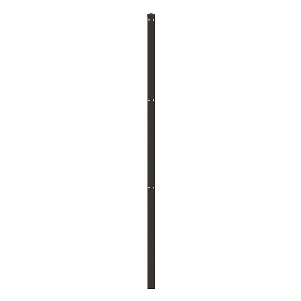 IronCraft Euro 86 in. Black Steel Fence Post with Cap and Clips, photo 3 of 3