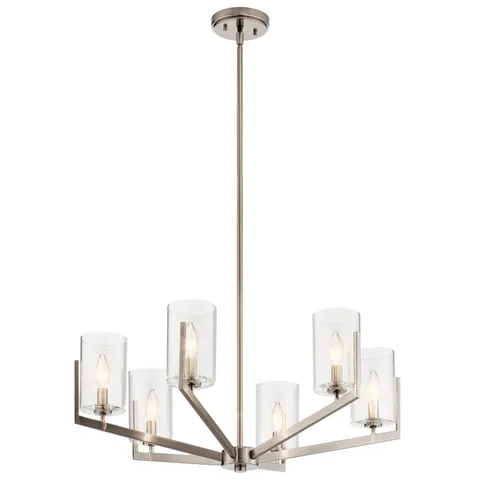 6-Light Pewter Transitional Chandelier