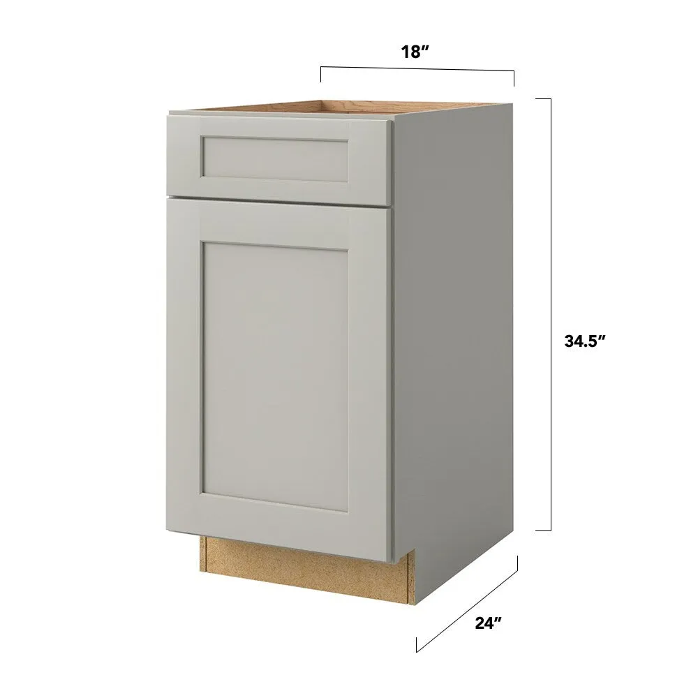 allen + roth Stonewall 18-in W x 34.5-in H x 24-in D Stone 1-Drawer Pull-out Wastebasket Base Fully Assembled Cabinet (Flat Panel Shaker Style), photo 5 of 15