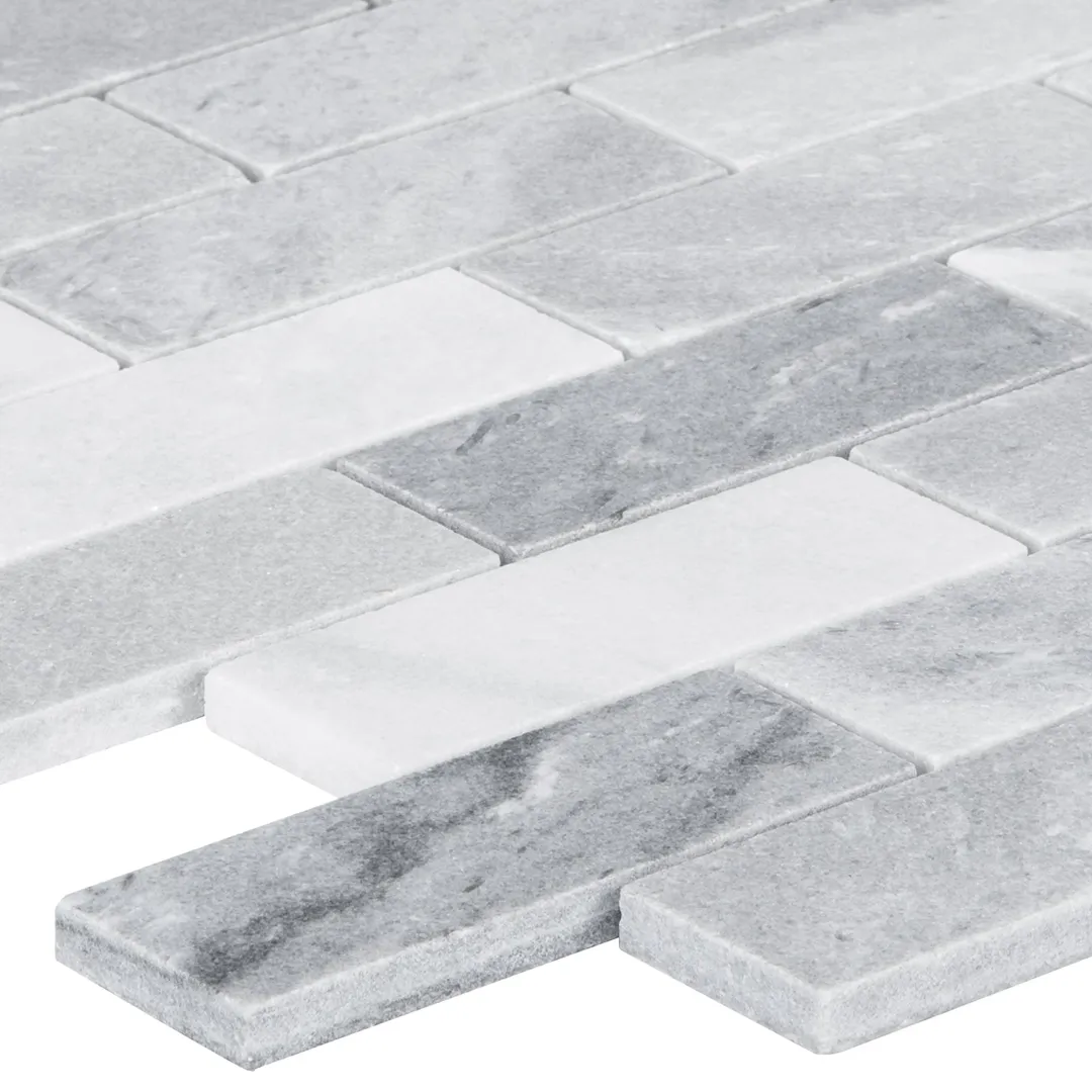 Satori Storm Polished 12-in x 12-in Natural Marble Brick Mosaic Wall Tile, Polished Finish (0.97-sq ft per piece), photo 3 of 8