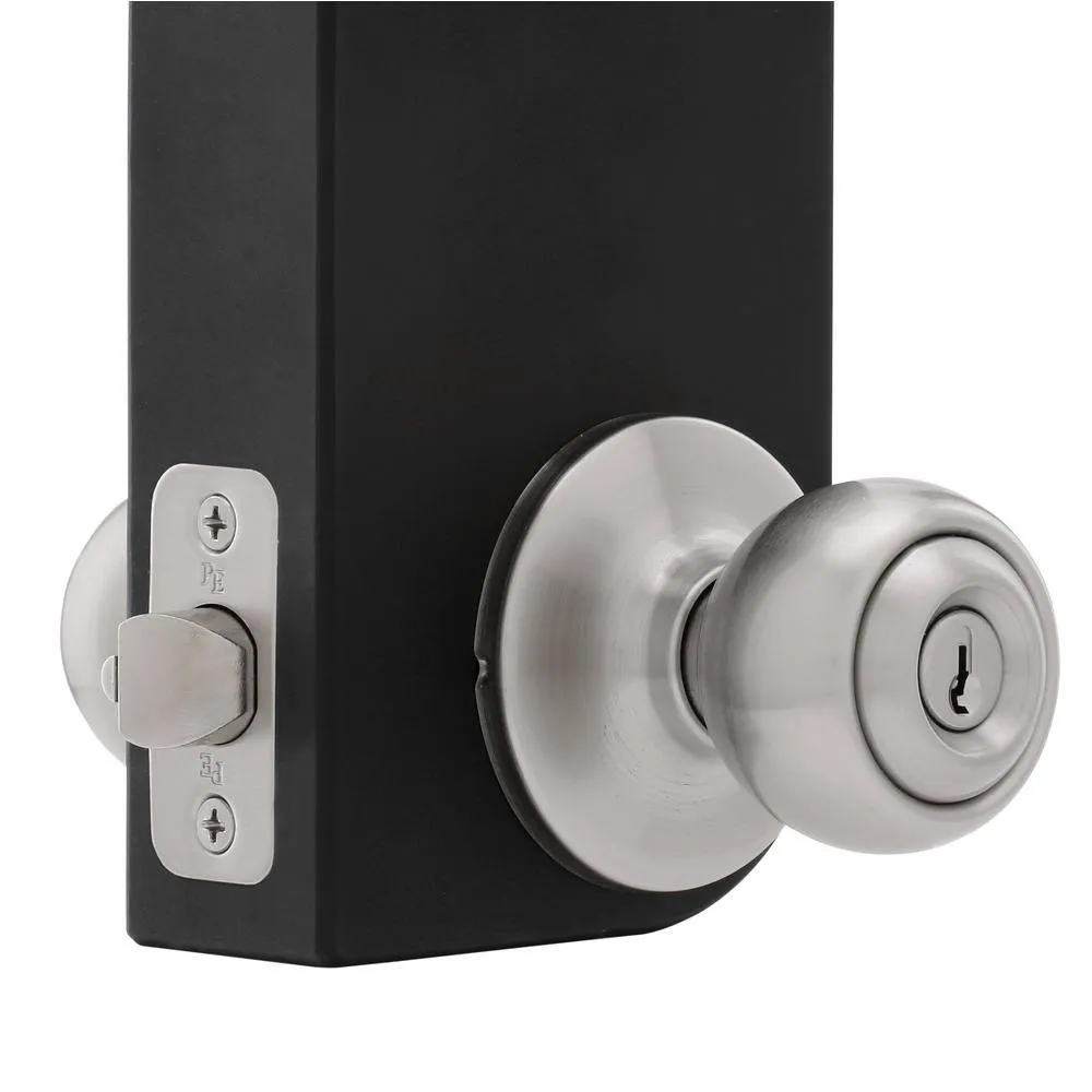 Premiere Essentials Combo Single Cylinder Deadbolt with Hudson Knob in Satin Nickel, photo 2 of 4