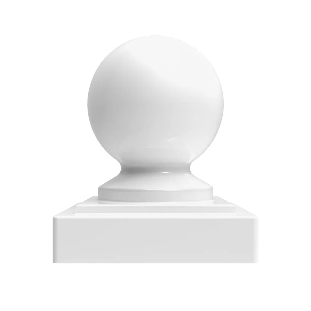 Freedom 4-in W x 4-in L White Decorative Metal Fence Post Cap- Fits Common Post Measurement: 4-in x 4-in, photo 2 of 3