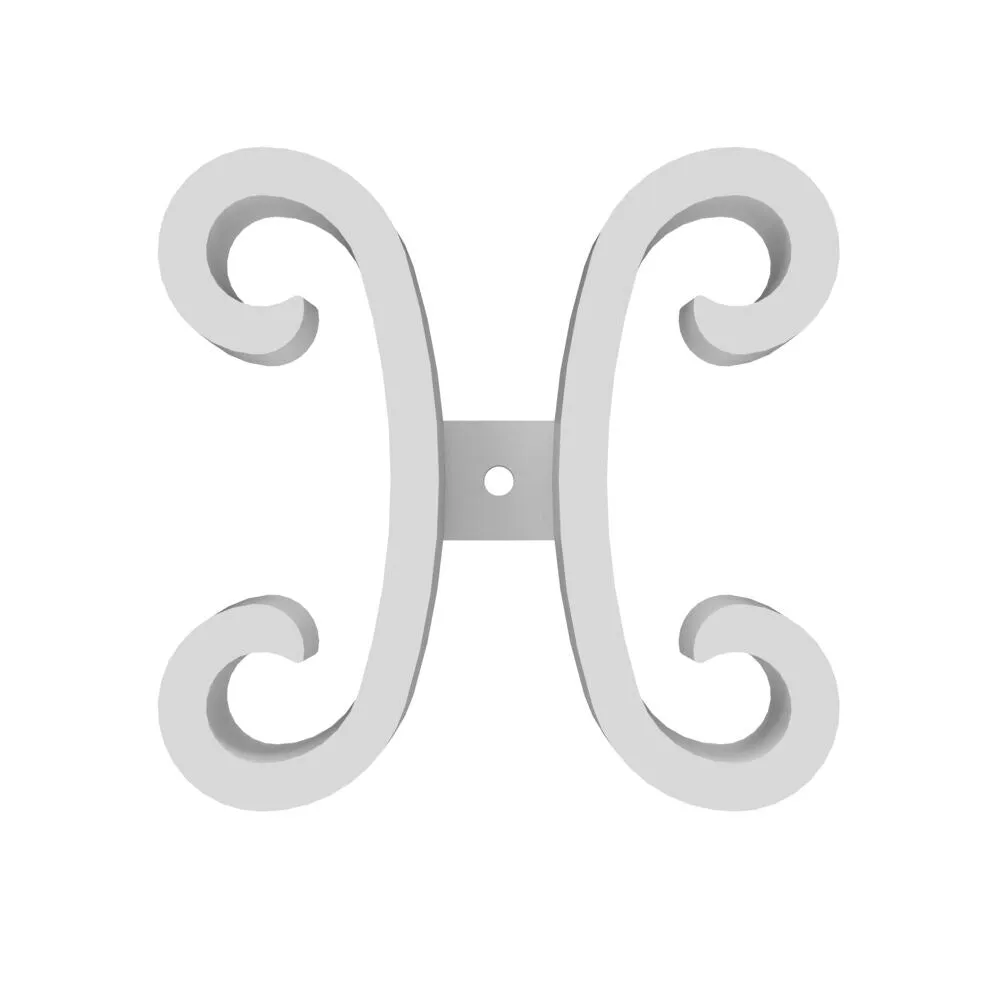Freedom 0.8-in White Metal Butterfly Scroll For Metal Fence, photo 2 of 2