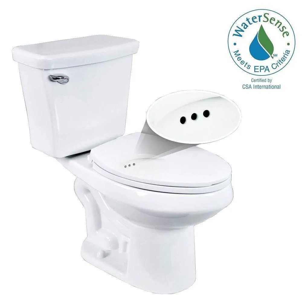 2-pc. 1.28 GPF Single Flush Elongated Toilet with Patented Overflow Protection Technology in White with Seat, photo 2 of 12