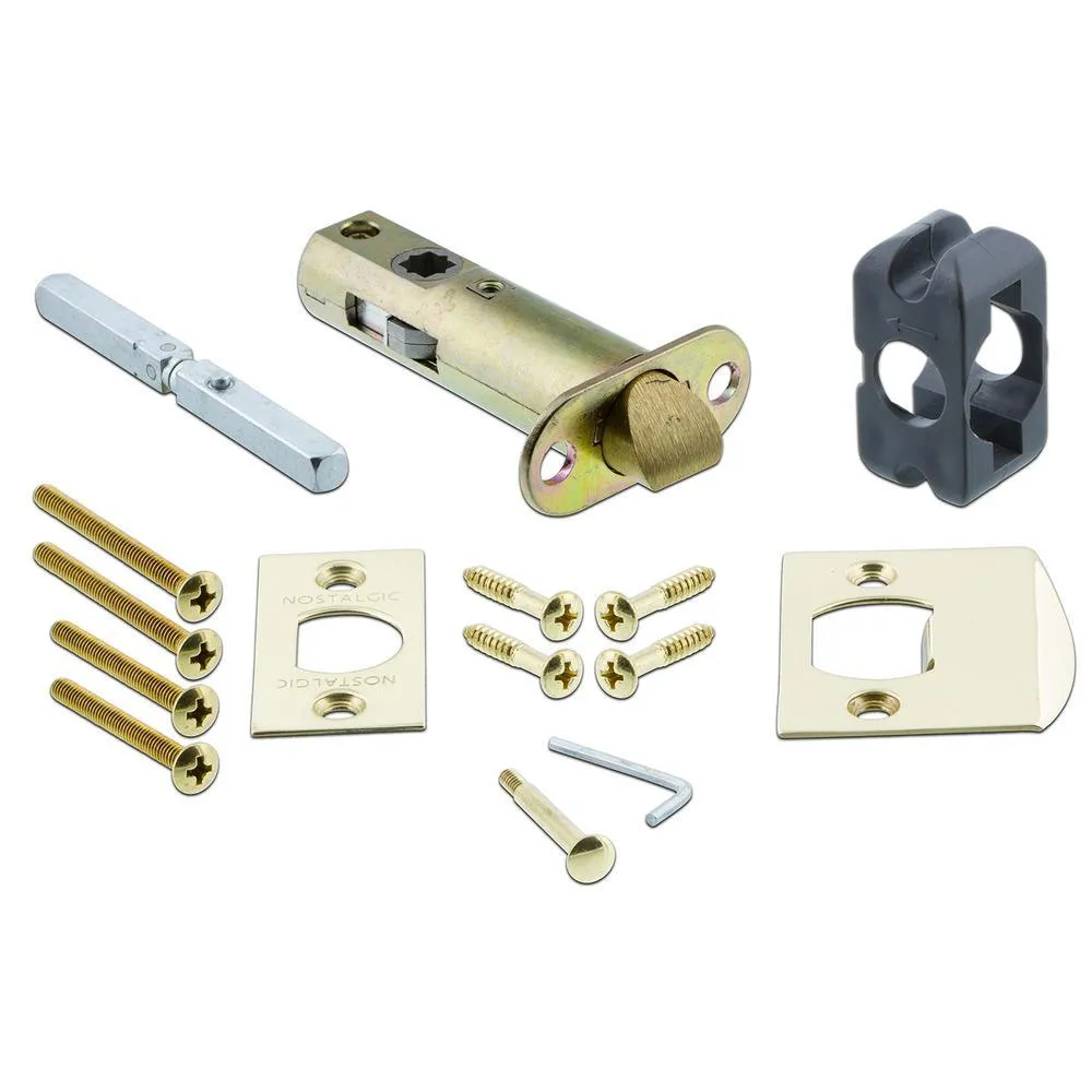 Classic Rosette 2-3/4 in. Backset Unlacquered Brass Privacy Bed/Bath Round Clear Crystal Glass Door Knob, photo 3 of 10