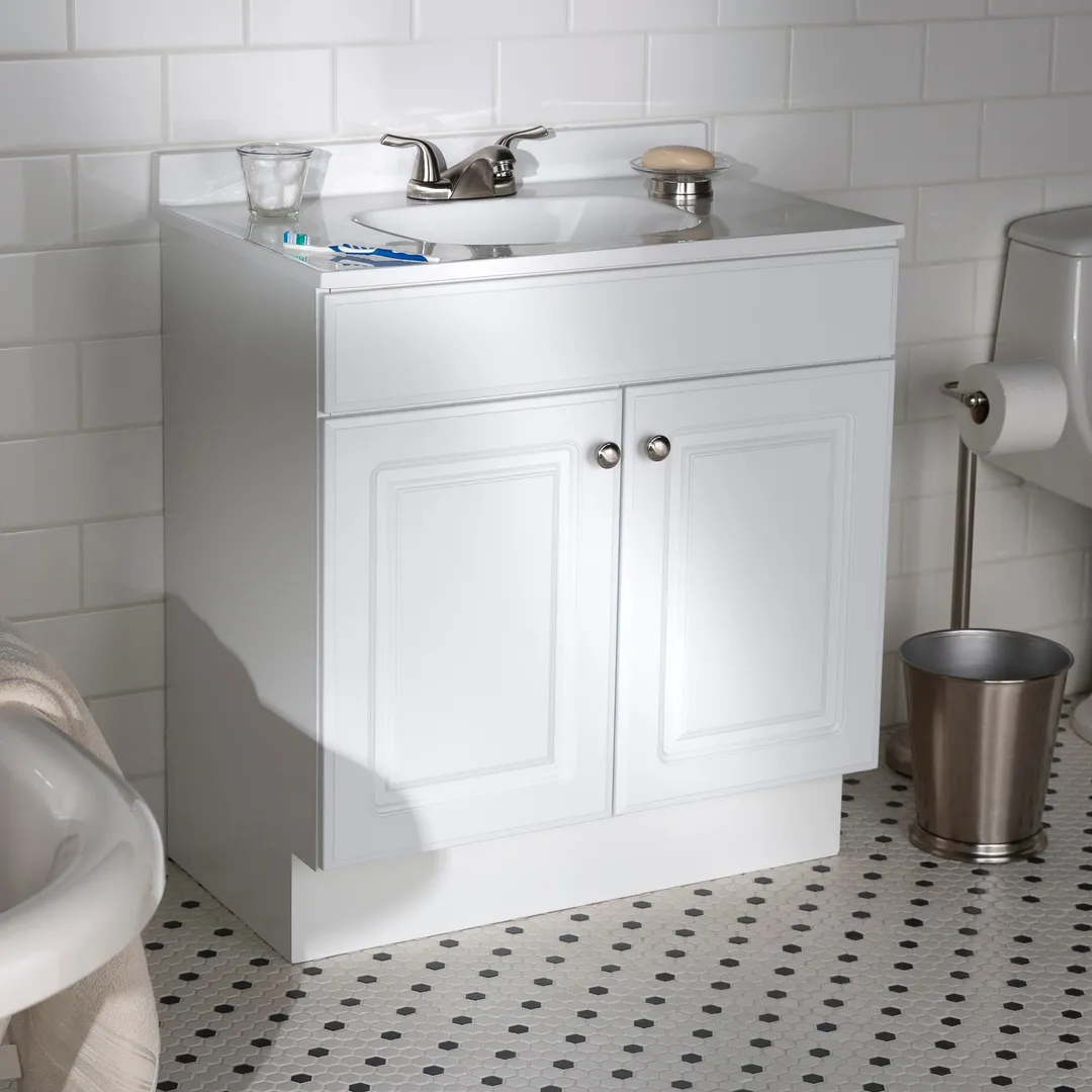 Project Source 30.5-in White Single Sink Bathroom Vanity with White Cultured Marble Top, photo 17 of 24