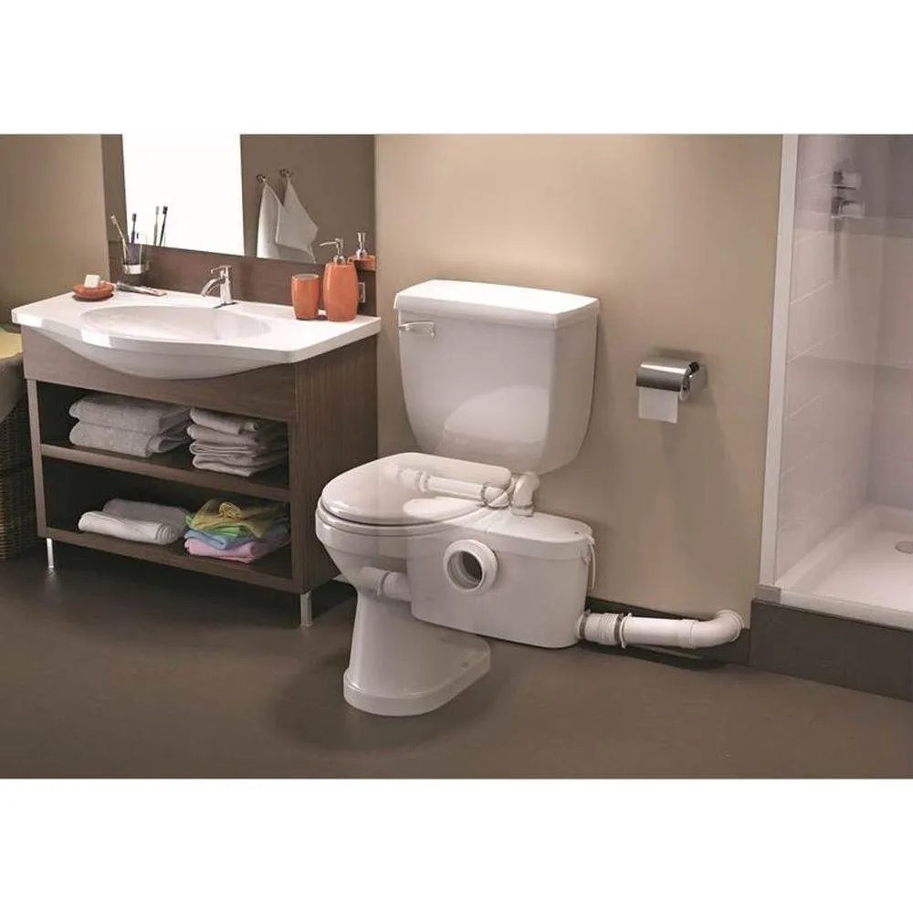 Saniflo SaniAccess3 2-Piece 1.280 GPF Single Flush Round Toilet with.5 HP Macerating Pump in White, photo 7 of 10