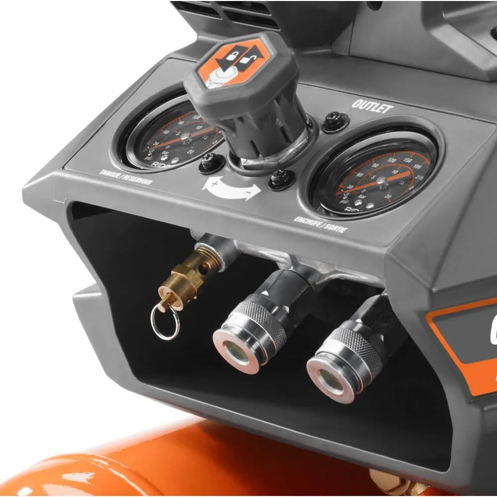 RIDGID 4.5 Gal. Portable Electric Strong Start Air Compressor with 15° 1-3/4 in. Coil Roofing Nailer, photo 5 of 9