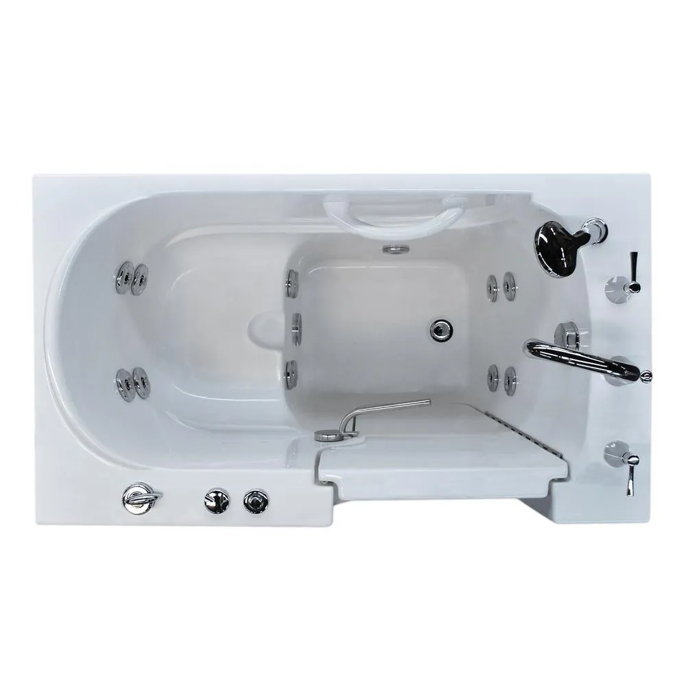 Universal Tubs 45.75 in. Walk-In Whirlpool Bathtub in White with 1.28 GPF Single Flush Toilet, photo 6 of 9