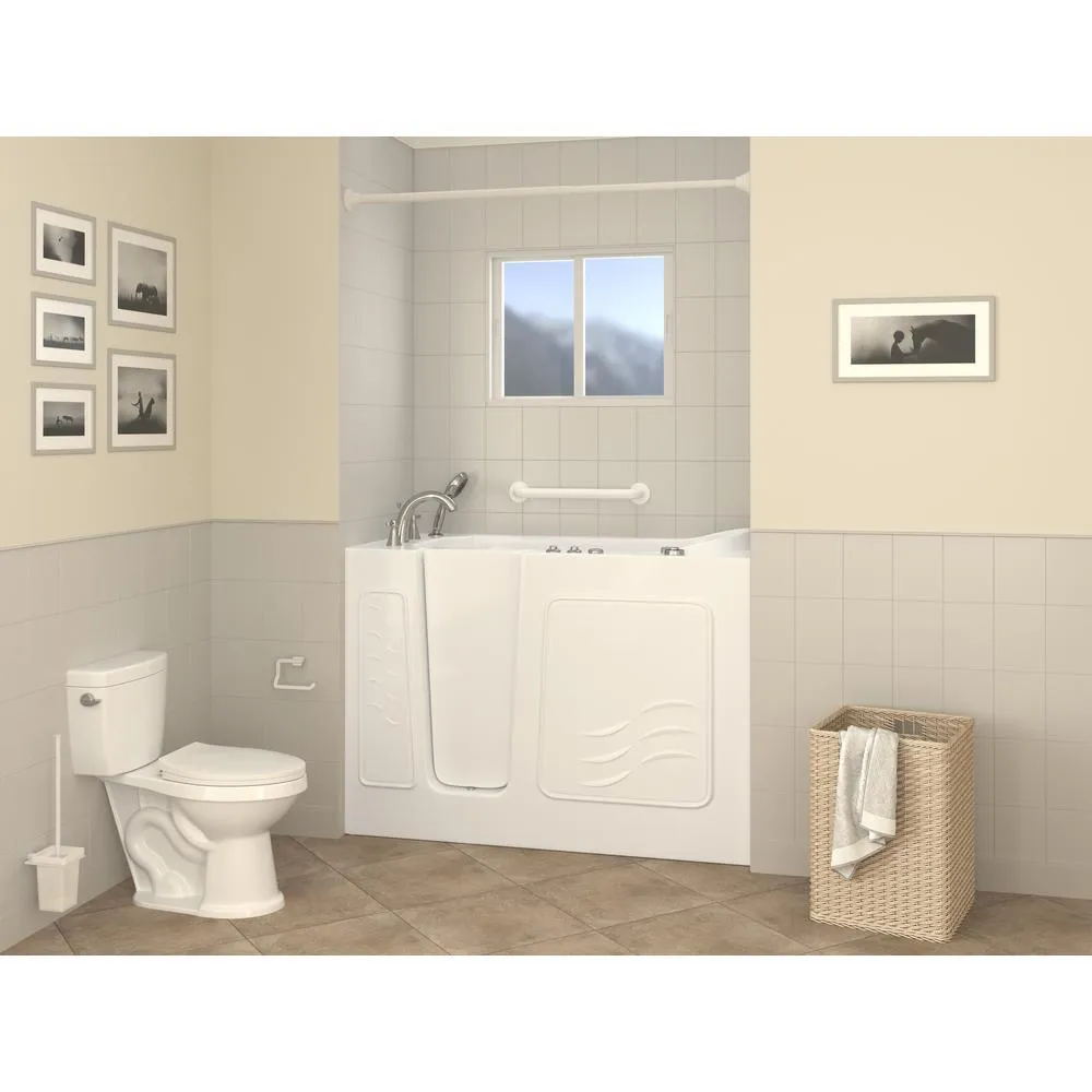 Universal Tubs HD Series 53 in. Left-Drain Quick-Fill Walk-In Whirlpool Bath Tub with Powered Fast Drain, White, photo 12 of 23