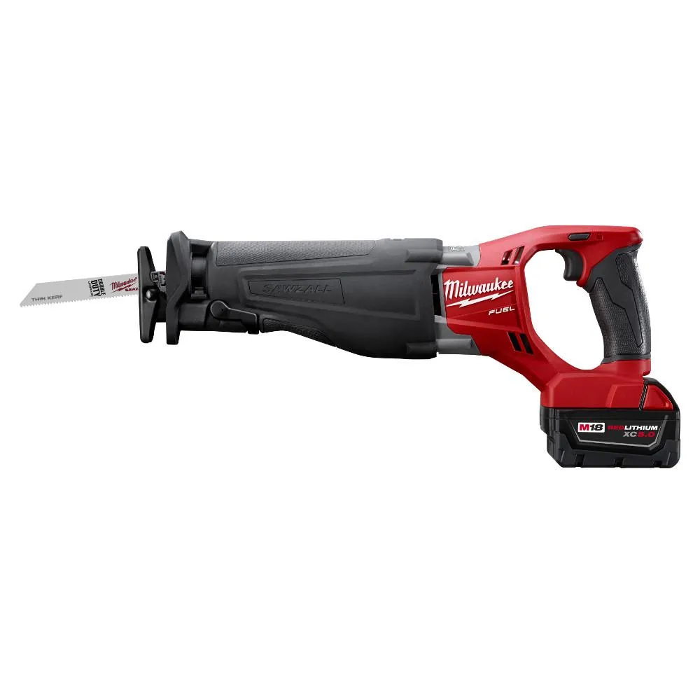 M18 FUEL 18-Volt Lithium-Ion Brushless Cordless SAWZALL Reciprocating Saw Kit W/(2) 5.0Ah Batteries, Charger & Hard Case, photo 4 of 17