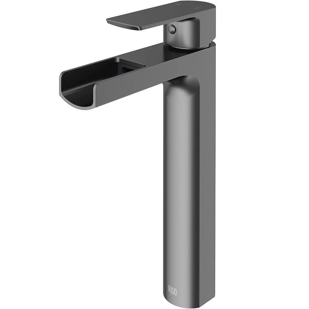 Amada Single Hole Single-Handle Vessel Bathroom Faucet in Matte Black, photo 4 of 5