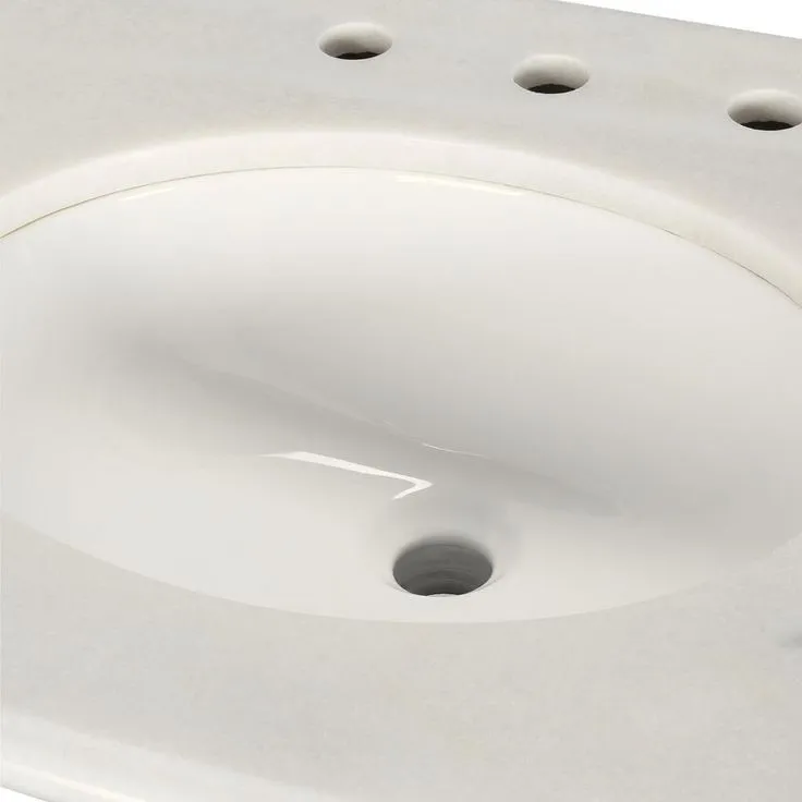 Hampton Harbor 45 in. W x 22 in. D Bath Vanity in Dove Grey with Natural Marble Vanity Top in White, photo 8 of 8