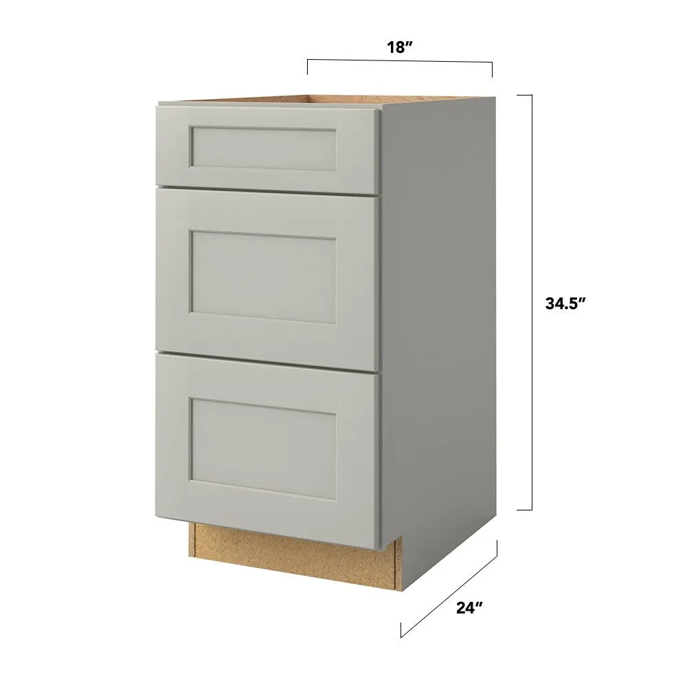 allen + roth Stonewall 18-in W x 34.5-in H x 24-in D Stone 3-Drawer Base Fully Assembled Cabinet (Flat Panel Style), photo 5 of 18