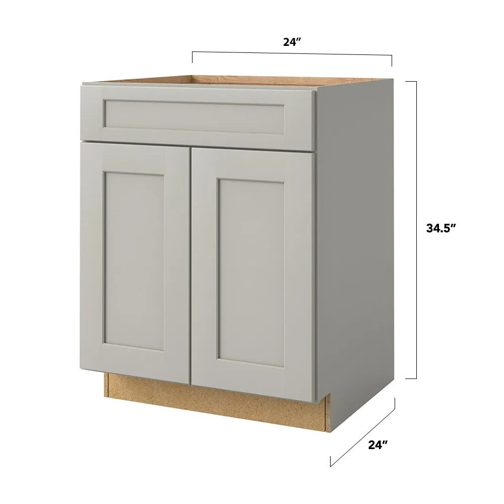 allen + roth Stonewall 24-in W x 34.5-in H x 24-in D Stone 1-Drawer Base Fully Assembled Cabinet (Flat Panel Shaker Style), photo 6 of 19