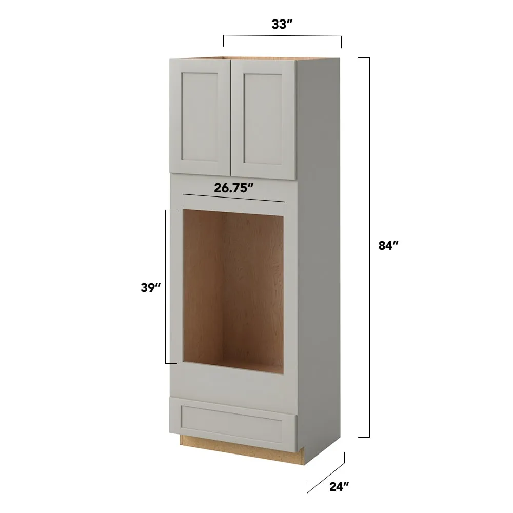 allen + roth Stonewall 33-in W x 84-in H x 24-in D Stone 1-Drawer Double Oven Base Fully Assembled Cabinet (Flat Panel Shaker Style), photo 5 of 17