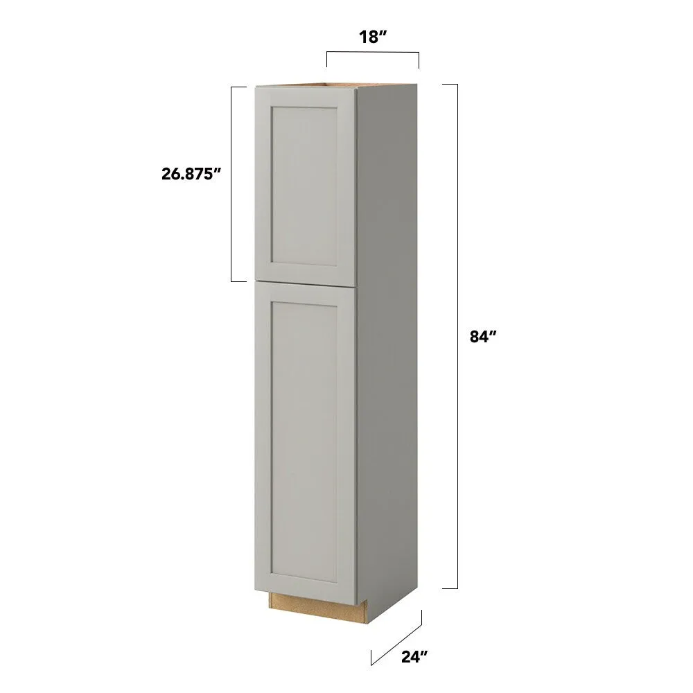 allen + roth Stonewall 18-in W x 84-in H x 24-in D Stone Pantry Fully Assembled Cabinet (Flat Panel Shaker Door Style), photo 5 of 16
