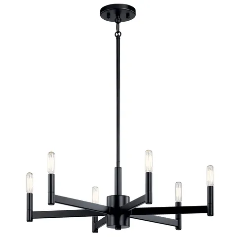 Erzo 6-Light Black Chandelier