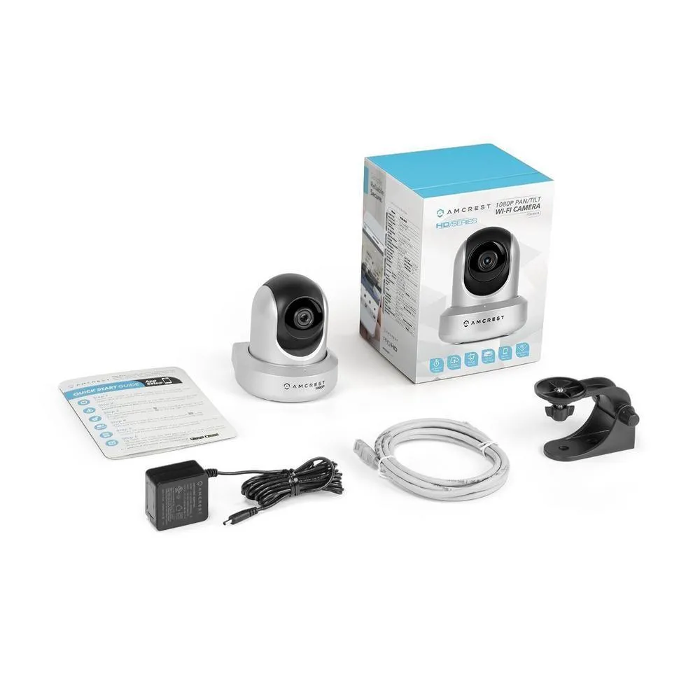 ProHD 1080p Wi-Fi Wireless IP Security Camera 1920TVL, Pan/Tilt, Night Vision, 2-Way Audio, Silver, photo 6 of 8