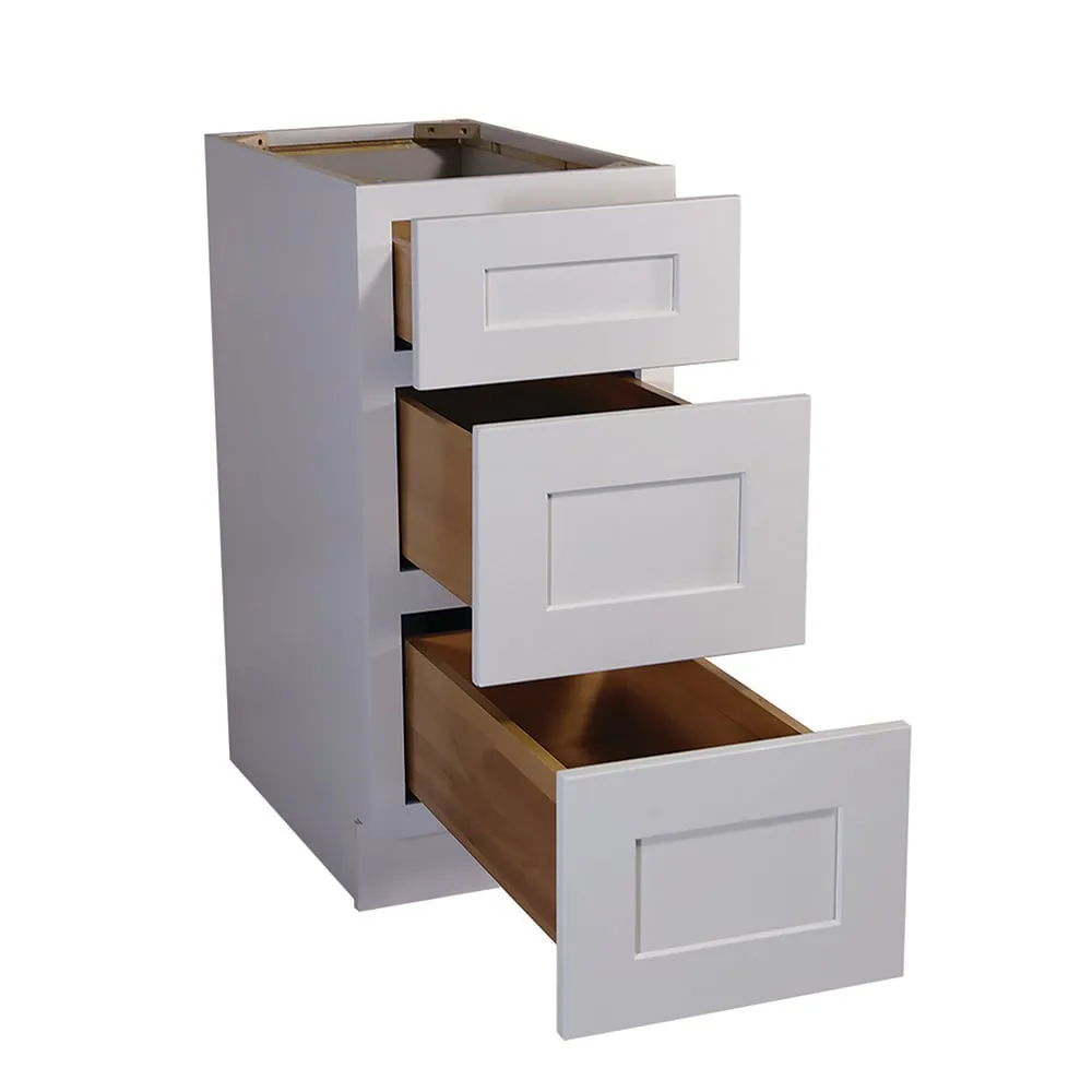 Design House Brookings 18-in W x 34.5-in H x 24-in D White Maple 3-Drawer Base Ready To Assemble Plywood Cabinet (Recessed Panel Style), photo 7 of 20