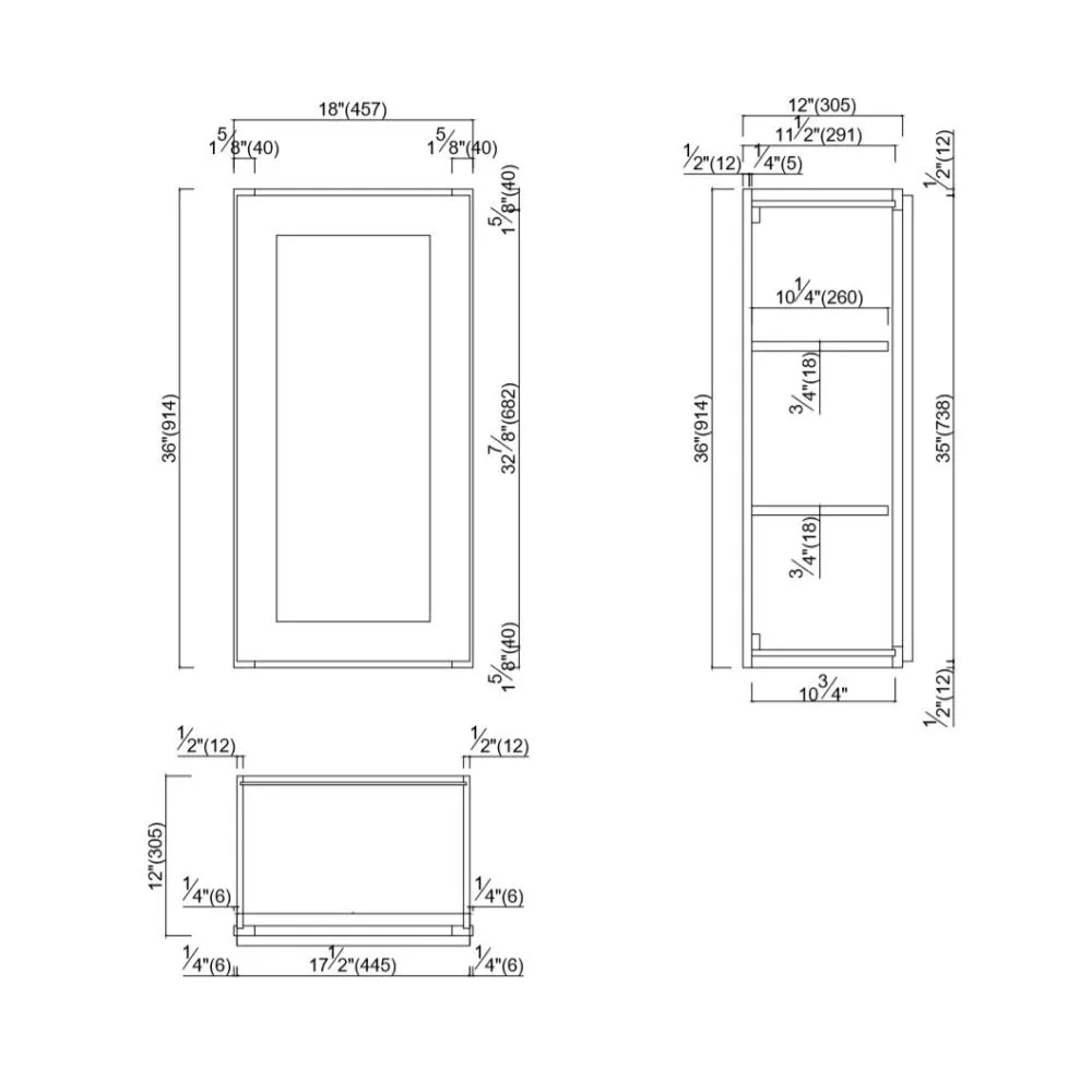 Design House Brookings 18-in W x 36-in H x 12-in D Espresso Maple Wall Ready To Assemble Plywood Cabinet (Recessed Panel Shaker Door Style), photo 3 of 18