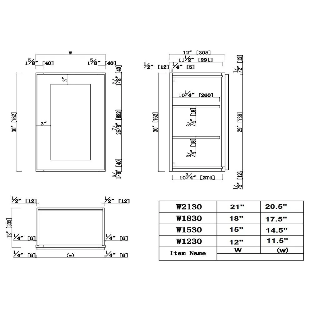 Design House Brookings 15-in W x 30-in H x 12-in D White Maple Wall Ready To Assemble Plywood Cabinet (Recessed Panel Shaker Door Style), photo 3 of 14