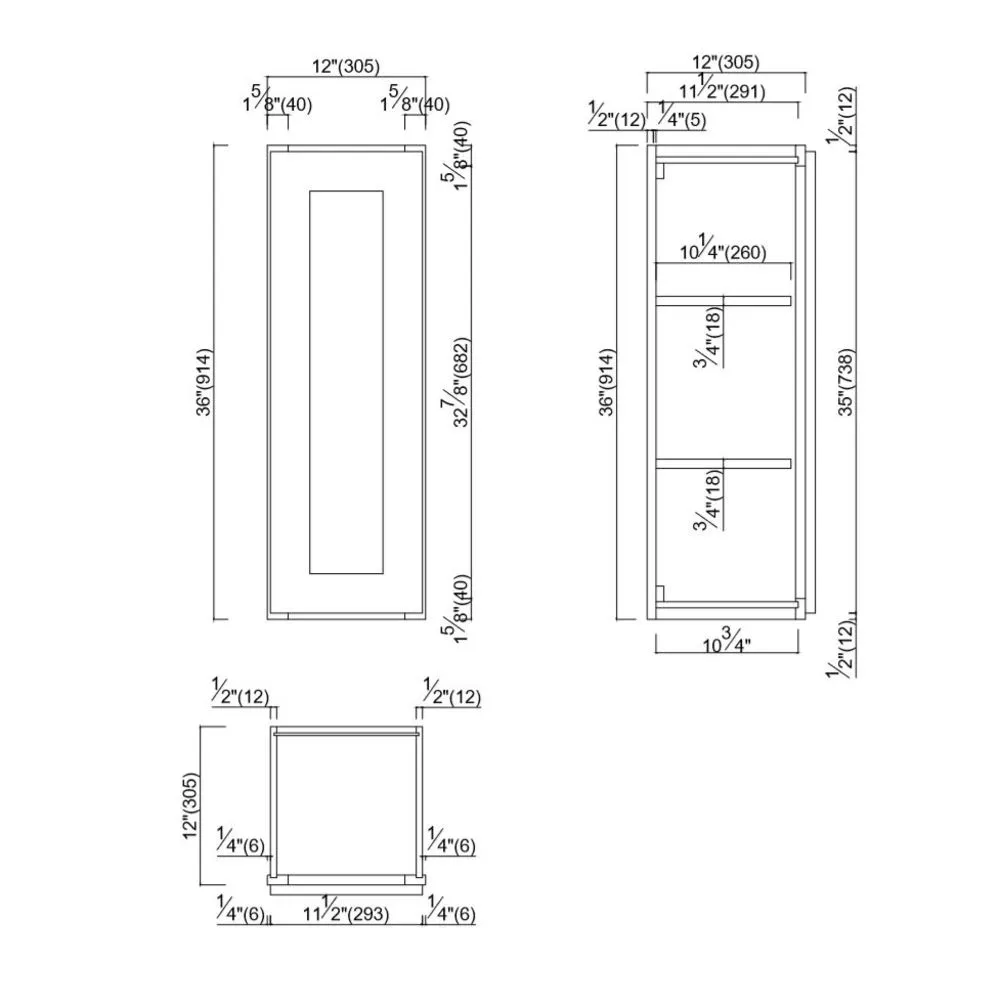 Design House Brookings 12-in W x 36-in H x 12-in D Espresso Maple Wall Ready To Assemble Plywood Cabinet (Recessed Panel Shaker Door Style), photo 3 of 20