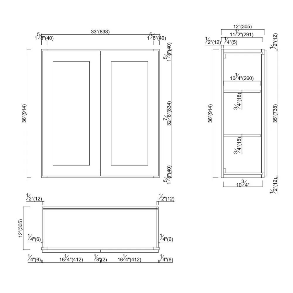 Design House Brookings 33-in W x 36-in H x 12-in D Espresso Maple Wall Ready To Assemble Plywood Cabinet (Recessed Panel Shaker Door Style), photo 3 of 20