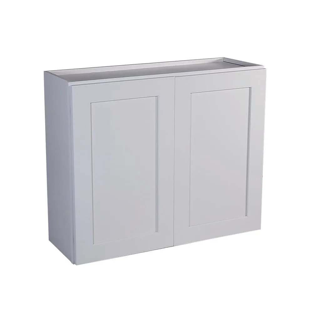 Design House Brookings 36-in W x 24-in H x 12-in D White Maple Wall Fully Assembled Plywood Cabinet (Recessed Panel Shaker Door Style), photo 4 of 19