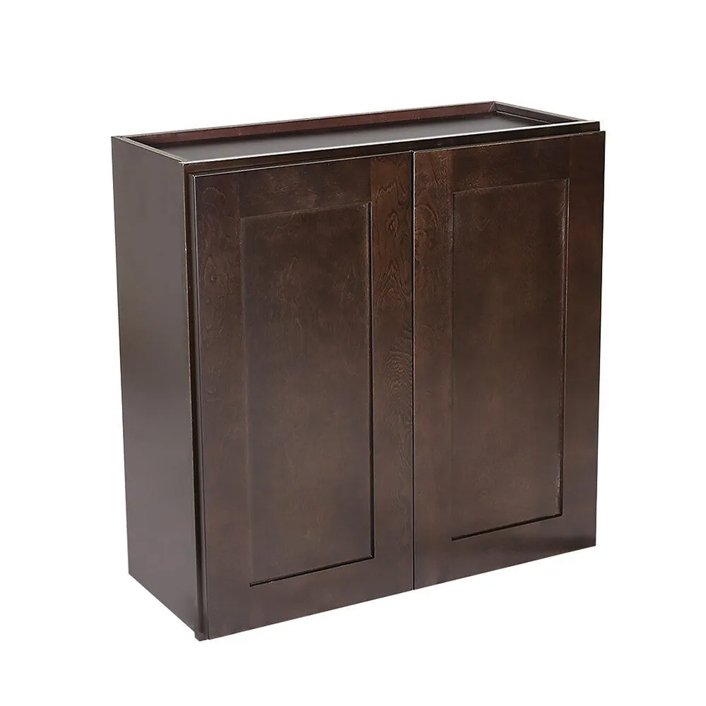 Design House Brookings 24-in W x 36-in H x 12-in D Espresso Maple Wall Ready To Assemble Plywood Cabinet (Recessed Panel Shaker Door Style), photo 5 of 20