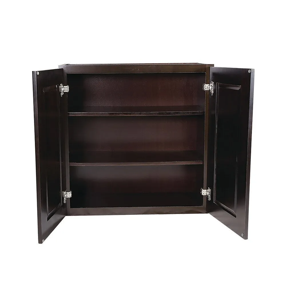 Design House Brookings 24-in W x 36-in H x 12-in D Espresso Maple Wall Ready To Assemble Plywood Cabinet (Recessed Panel Shaker Door Style), photo 6 of 20