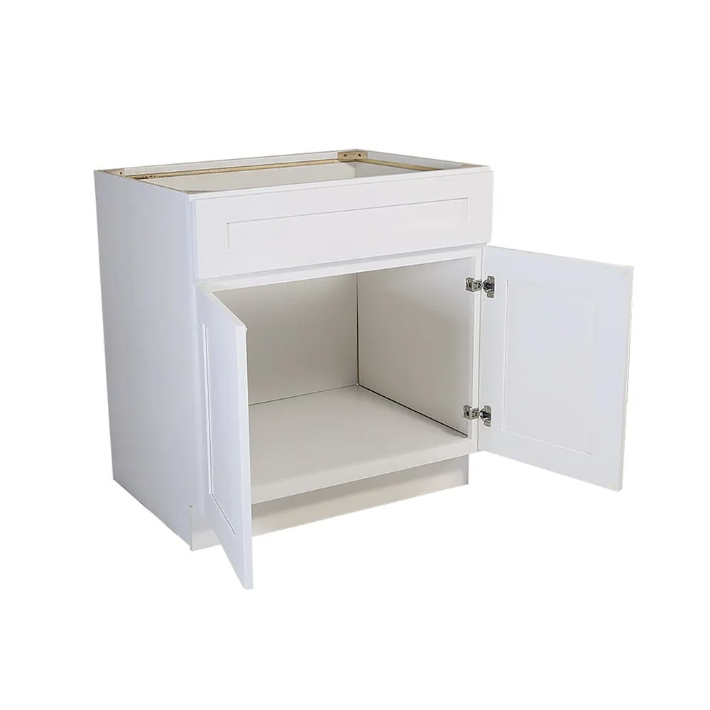 Design House Brookings 48-in W x 34.5-in H x 24-in D White Maple Sink Base Ready To Assemble Plywood Cabinet (Recessed Panel Shaker Style), photo 7 of 20