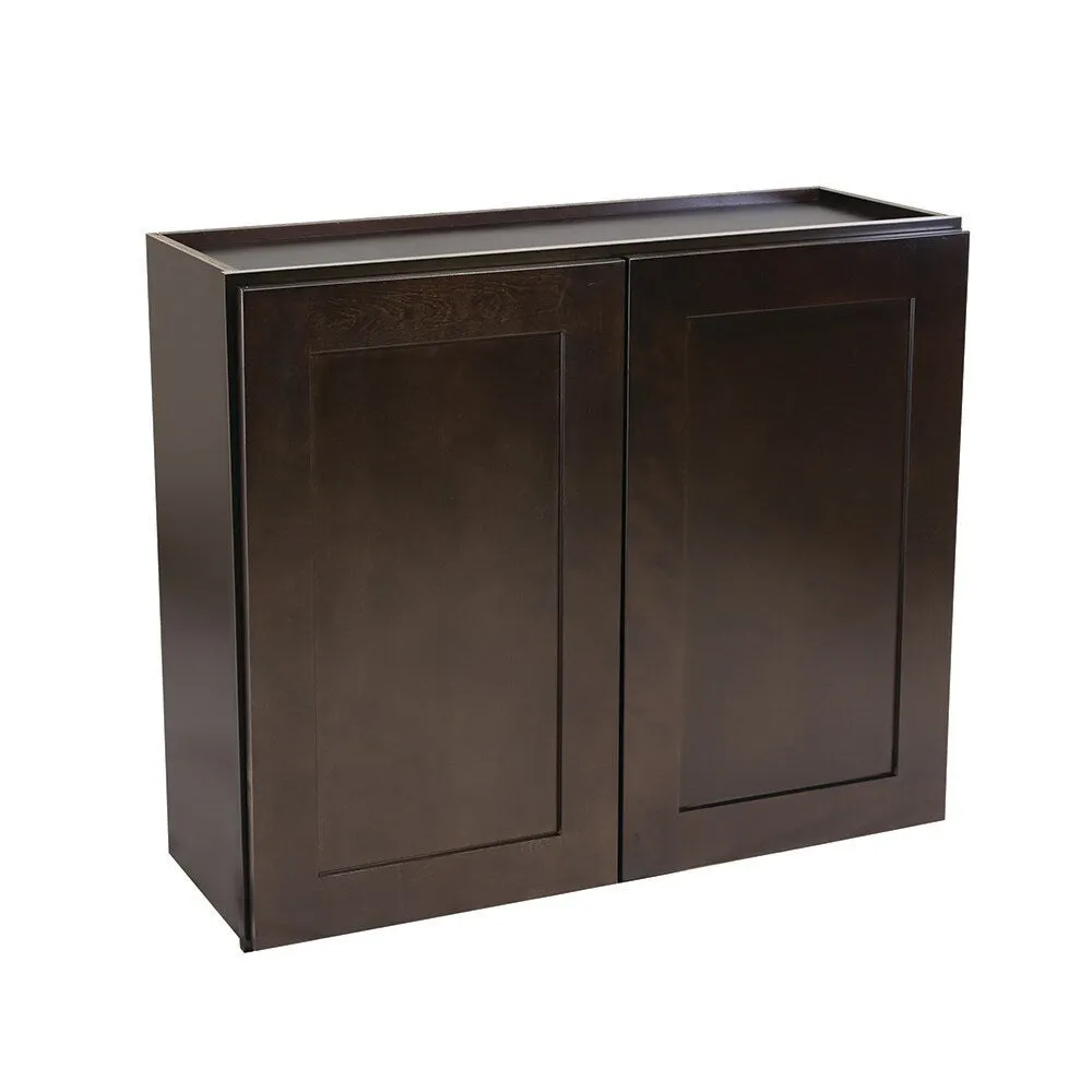 Design House Brookings 33-in W x 36-in H x 12-in D Espresso Maple Wall Ready To Assemble Plywood Cabinet (Recessed Panel Shaker Door Style), photo 5 of 20