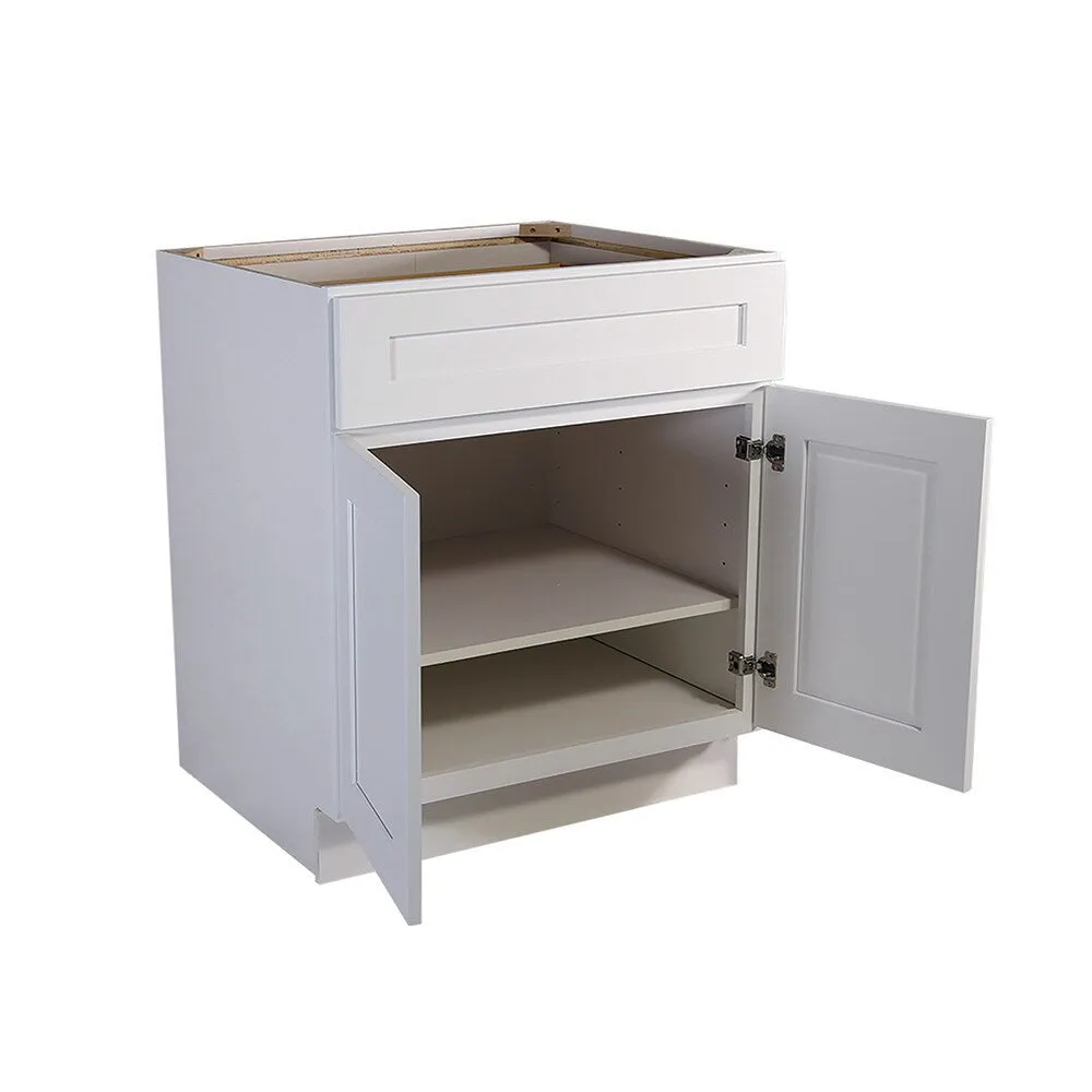 Design House Brookings 33-in W x 34.5-in H x 24-in D White Maple 1-Drawer Base Ready To Assemble Plywood Cabinet (Recessed Panel Shaker Style), photo 7 of 18