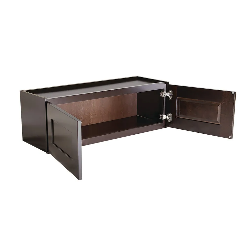 Design House Brookings 30-in W x 21-in H x 12-in D Espresso Maple Wall Ready To Assemble Plywood Cabinet (Recessed Panel Shaker Door Style), photo 5 of 20