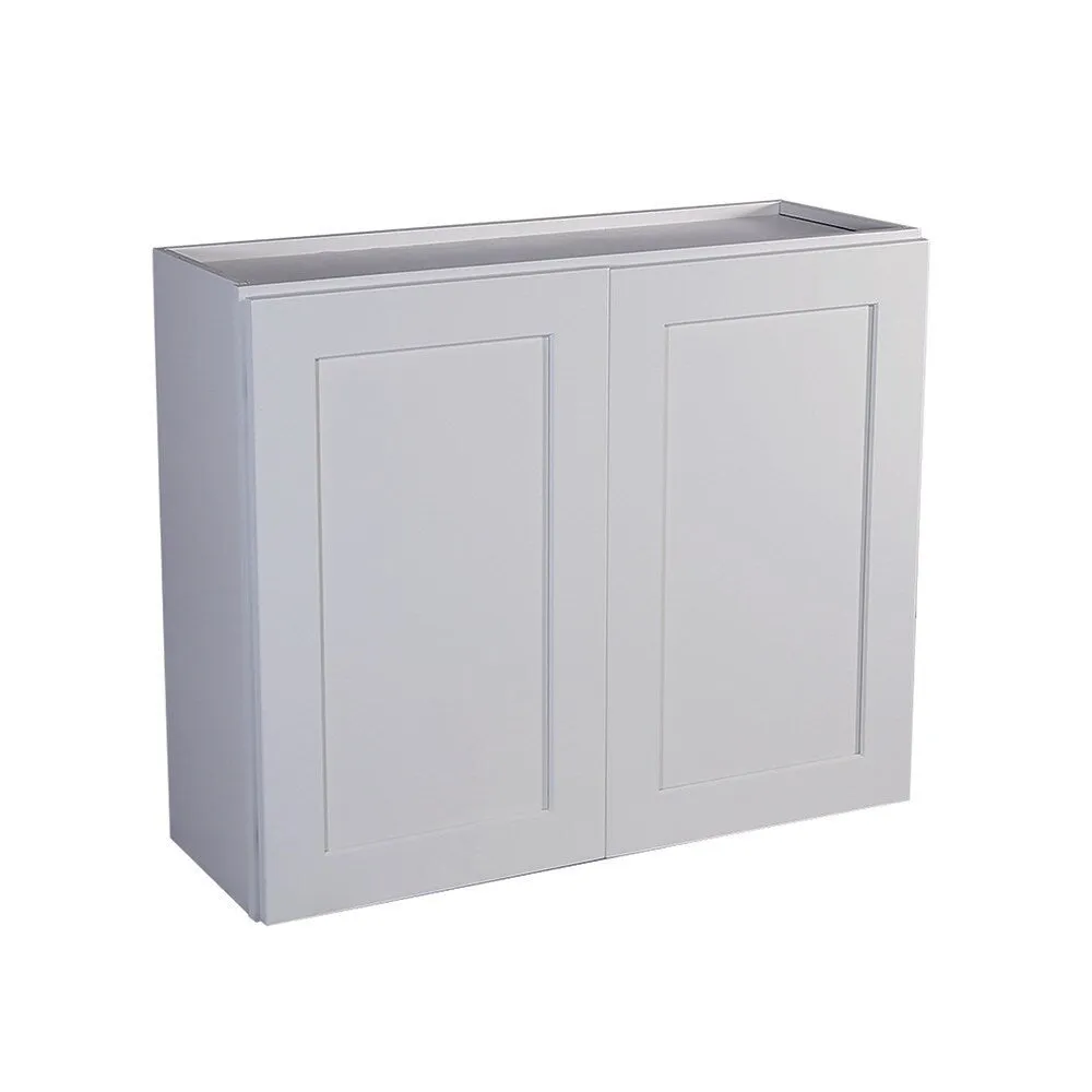 Design House Brookings 36-in W x 30-in H x 12-in D White Maple Wall Fully Assembled Plywood Cabinet (Recessed Panel Shaker Door Style), photo 4 of 15