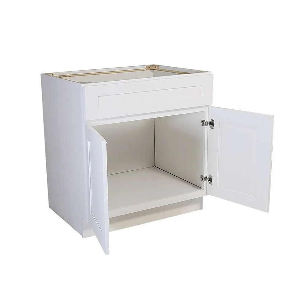 Design House Brookings 30-in W x 34.5-in H x 24-in D White Maple Base Fully Assembled Plywood Cabinet (Recessed Panel Shaker Door Style), photo 3 of 20
