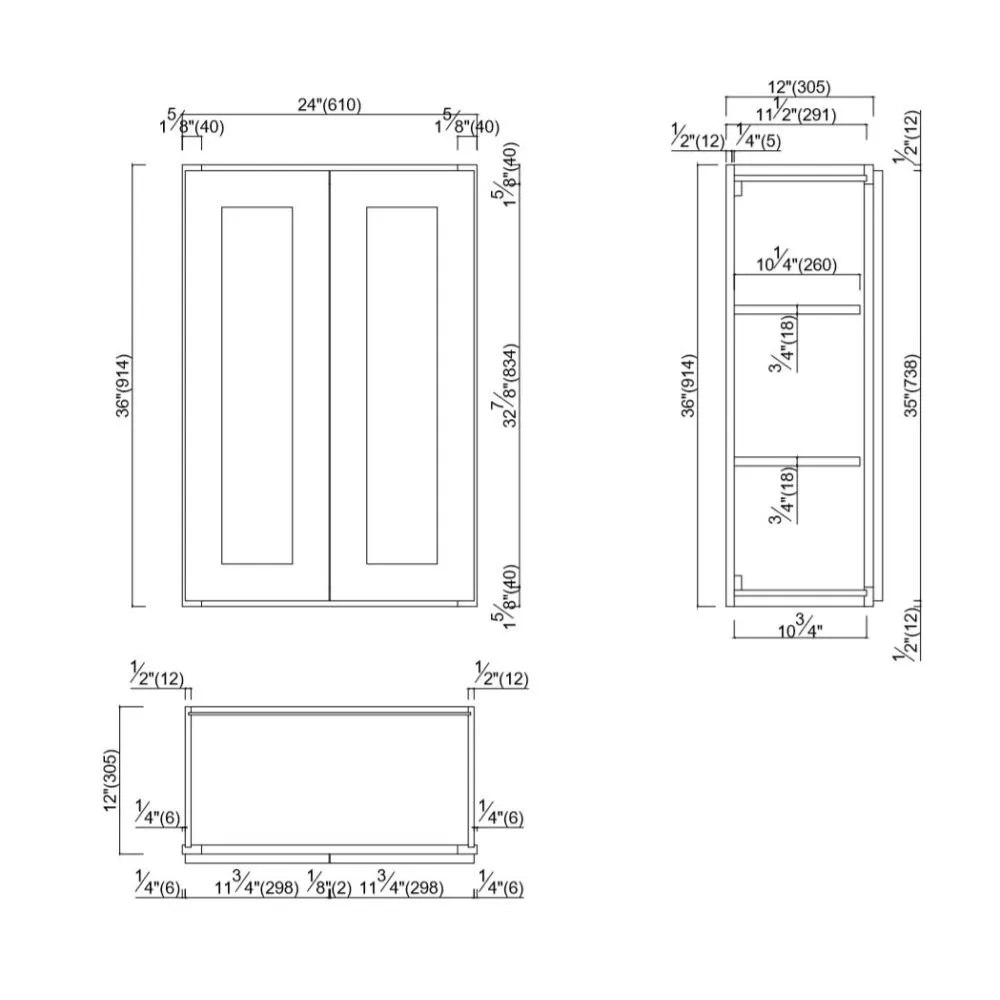 Design House Brookings 24-in W x 36-in H x 12-in D Espresso Maple Wall Ready To Assemble Plywood Cabinet (Recessed Panel Shaker Door Style), photo 3 of 20