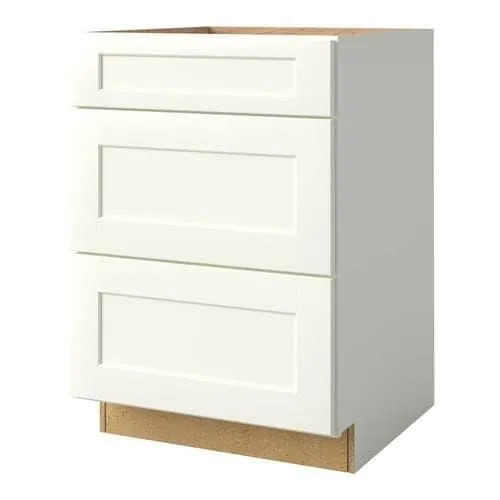 allen + roth Aveley 24-in W x 34.5-in H x 24-in D Linen Maple Drawer Base Semi-Custom Cabinet, photo 6 of 7