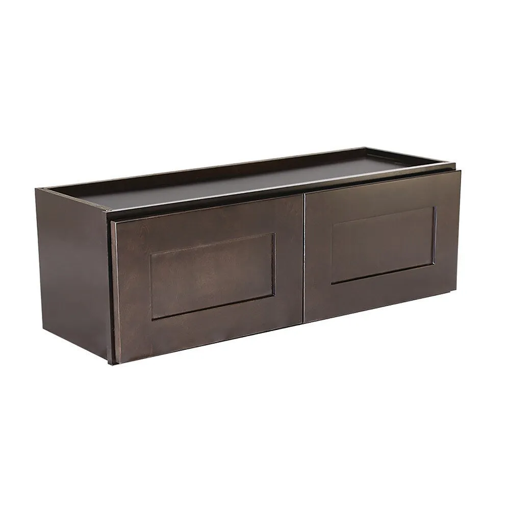 Design House Brookings 36-in W x 15-in H x 12-in D Espresso Maple Wall Ready To Assemble Plywood Cabinet (Recessed Panel Shaker Door Style), photo 5 of 17