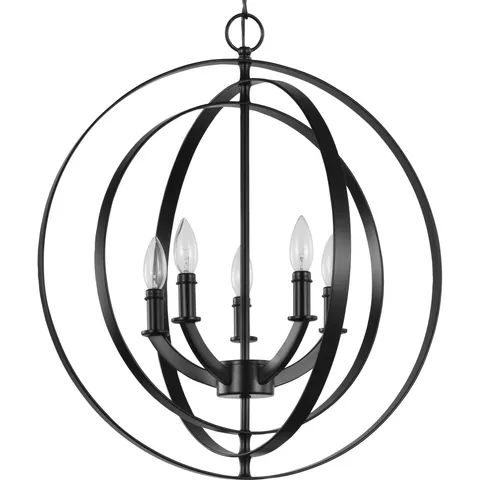 Equinox 5-Light Matte Black Chandelier