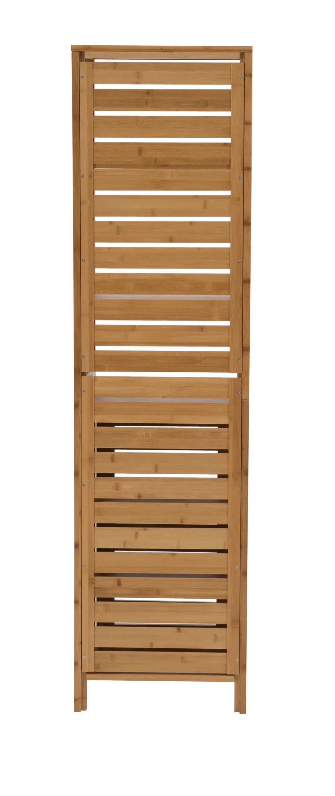 Linon Bracken Tall Cabinet 16-in x 61.75-in x 11-in Natural Bamboo Wood Freestanding Linen Cabinet, photo 5 of 10
