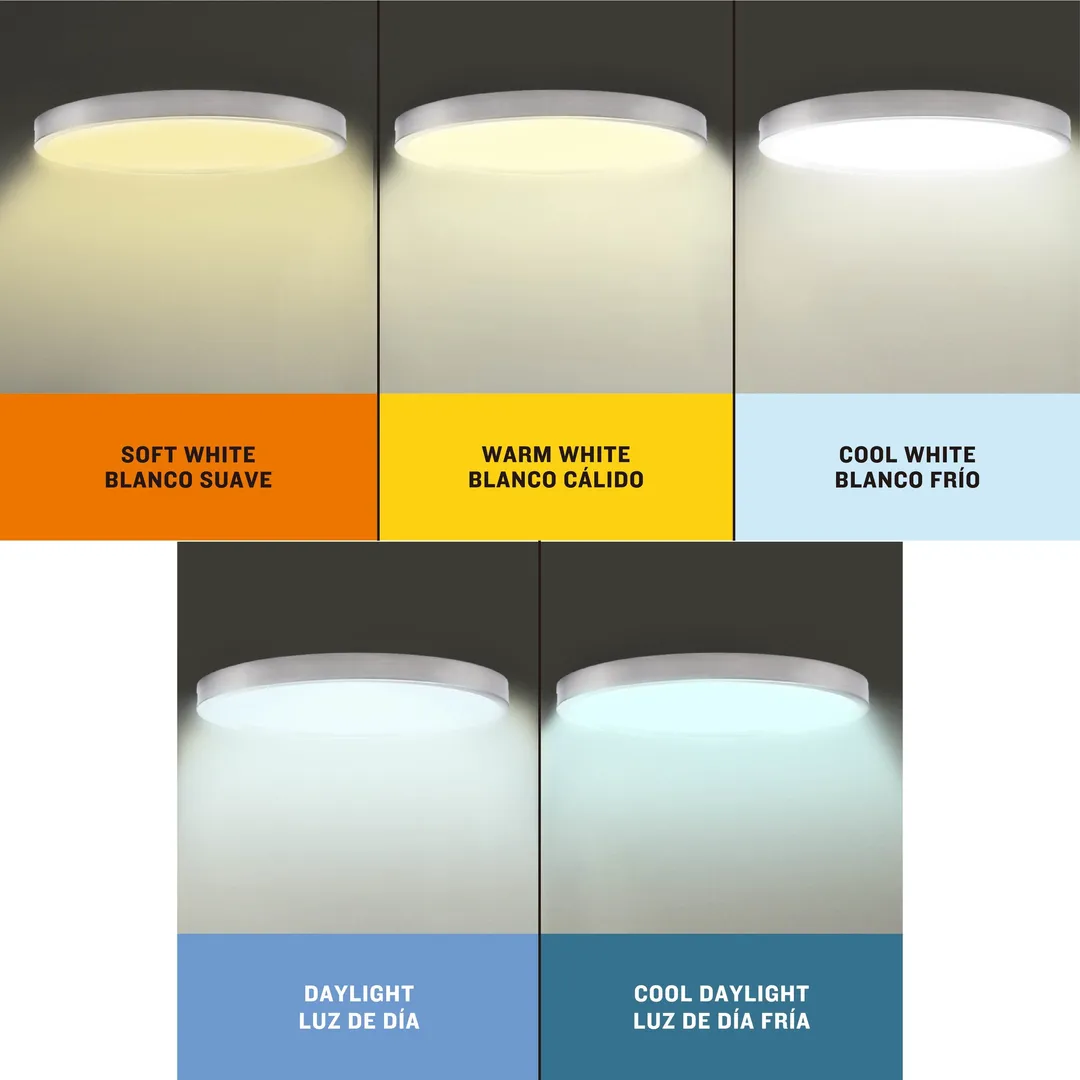 Project Source Adjustable Color Temperature 13-in Brushed Nickel LED Flush Mount Light, photo 6 of 8