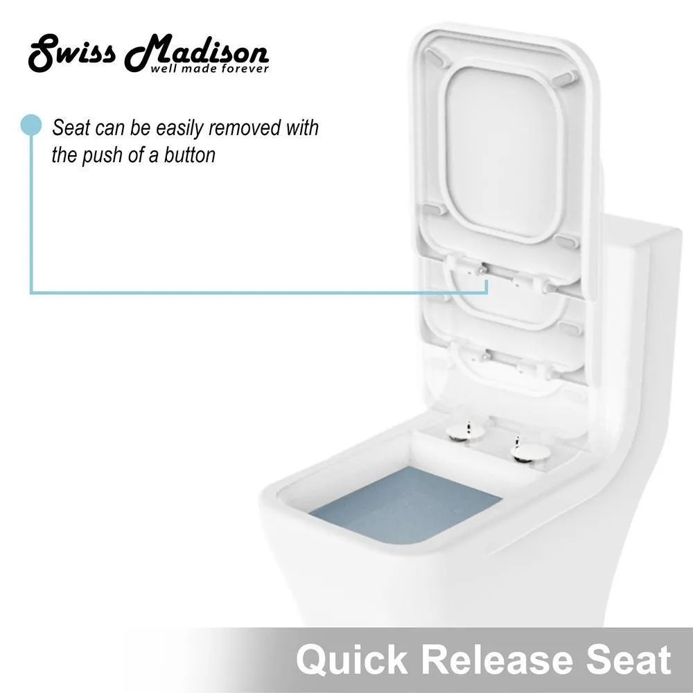 Concorde 1-Piece 0.8/1.28 GPF Dual Flush Square Elongated Toilet in White, photo 10 of 15