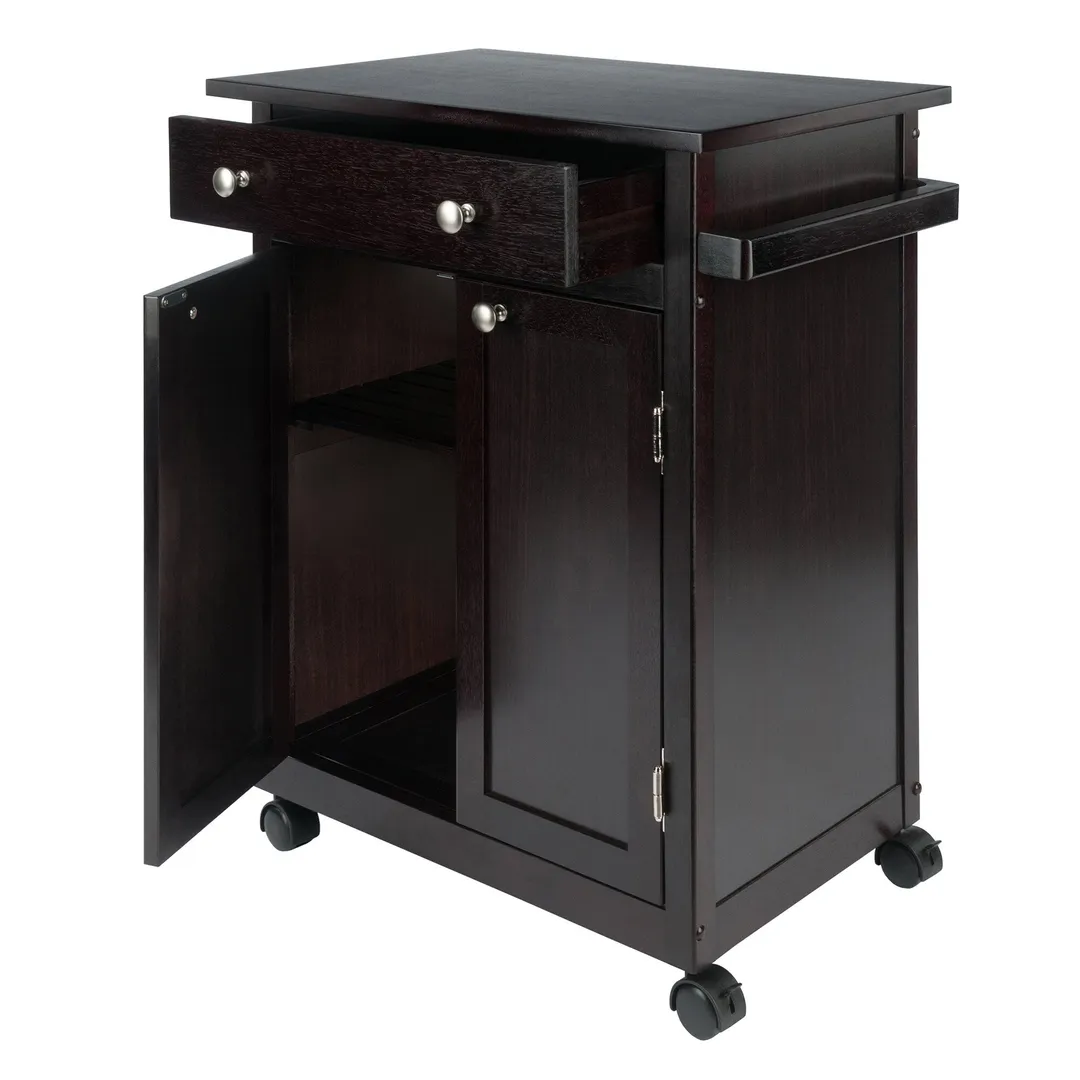 Winsome Wood Brown Wood Base with Mdf Top Rolling Kitchen Cart (17.72-in x 26.89-in x 34.02-in), photo 3 of 13