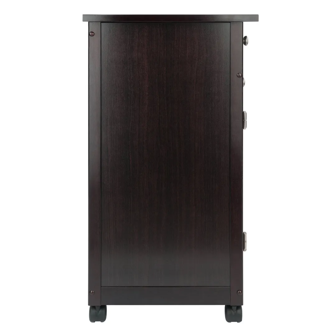 Winsome Wood Brown Wood Base with Mdf Top Rolling Kitchen Cart (17.72-in x 26.89-in x 34.02-in), photo 4 of 13