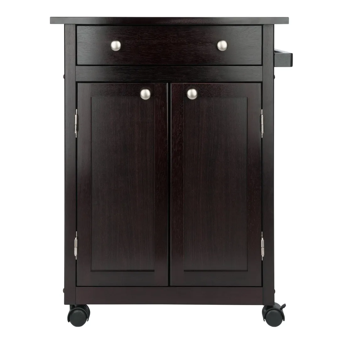 Winsome Wood Brown Wood Base with Mdf Top Rolling Kitchen Cart (17.72-in x 26.89-in x 34.02-in), photo 7 of 13